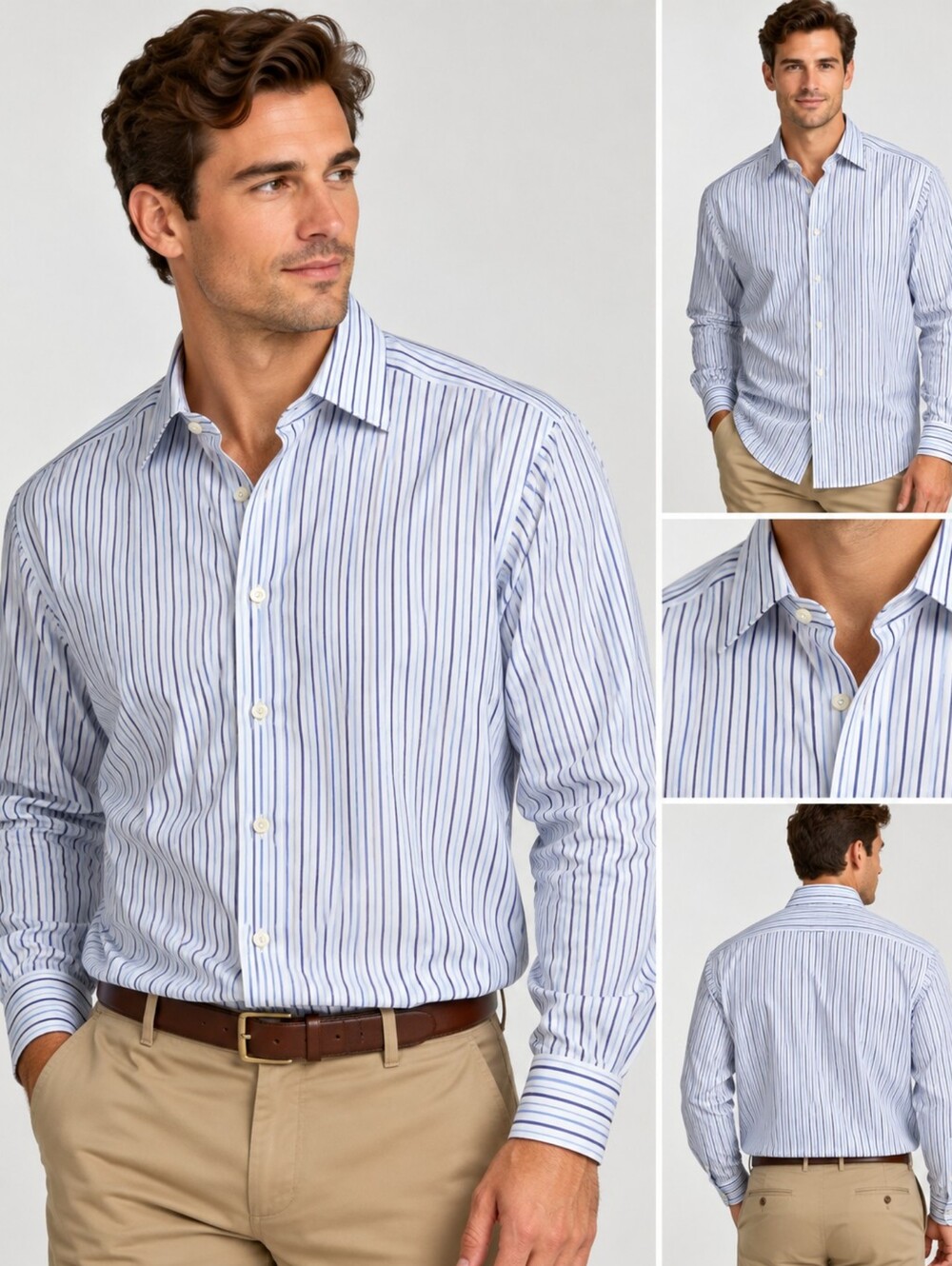 Polo Ralph Lauren Regent Custom Fit Men’s 17 34/35 Blue Stripe Dress Shirt